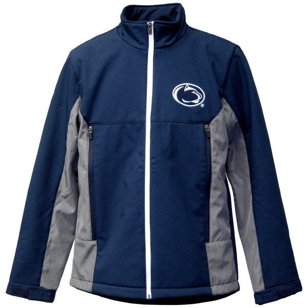 navy and gray playmaker jacket with Penn State Athletic Logo on left chest